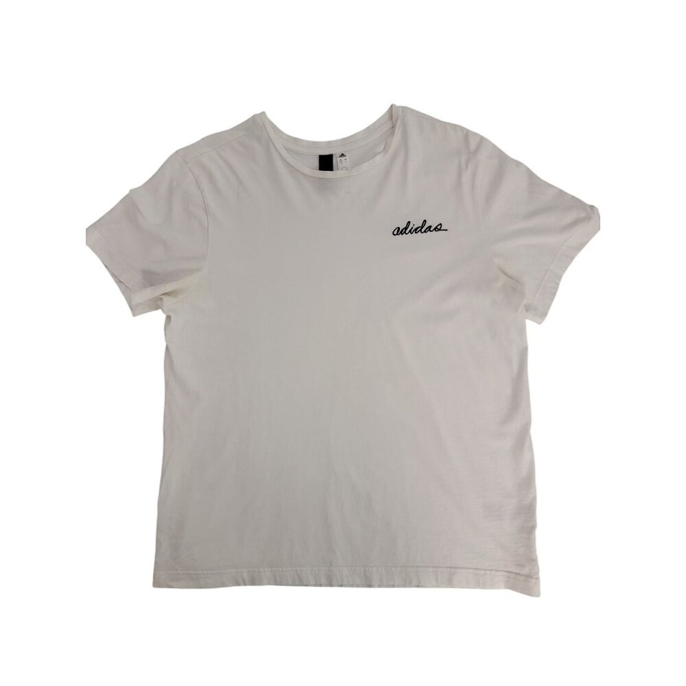 Adidas Mens White Embroidered T-Shirt Medium